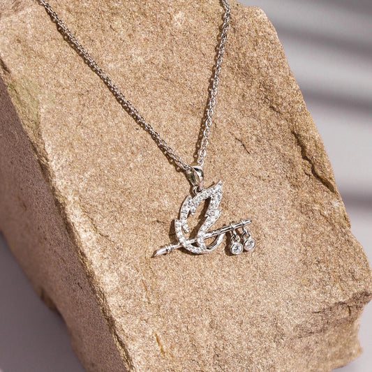 Shree Krishna Bansuri Pendant 925 Silver Necklace