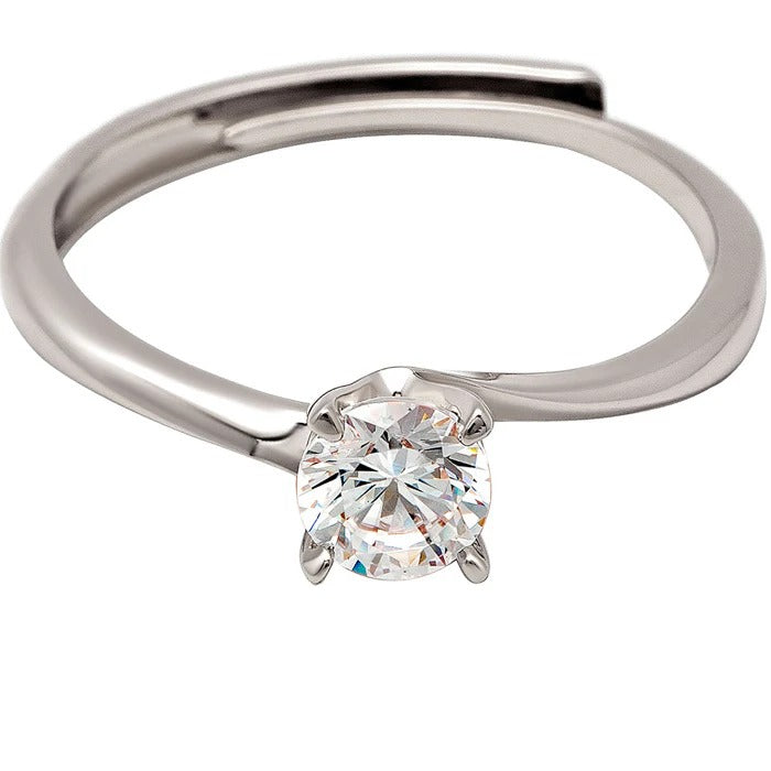 Tiny Solitaire 925 Silver Ring for Women