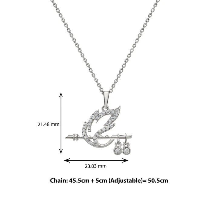 Shree Krishna Bansuri Pendant 925 Silver Necklace