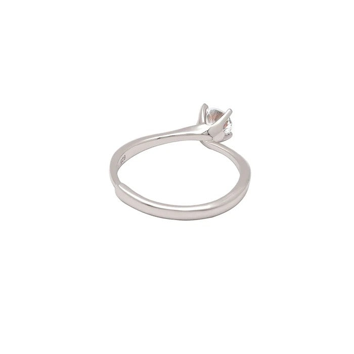 Tiny Solitaire 925 Silver Ring for Women