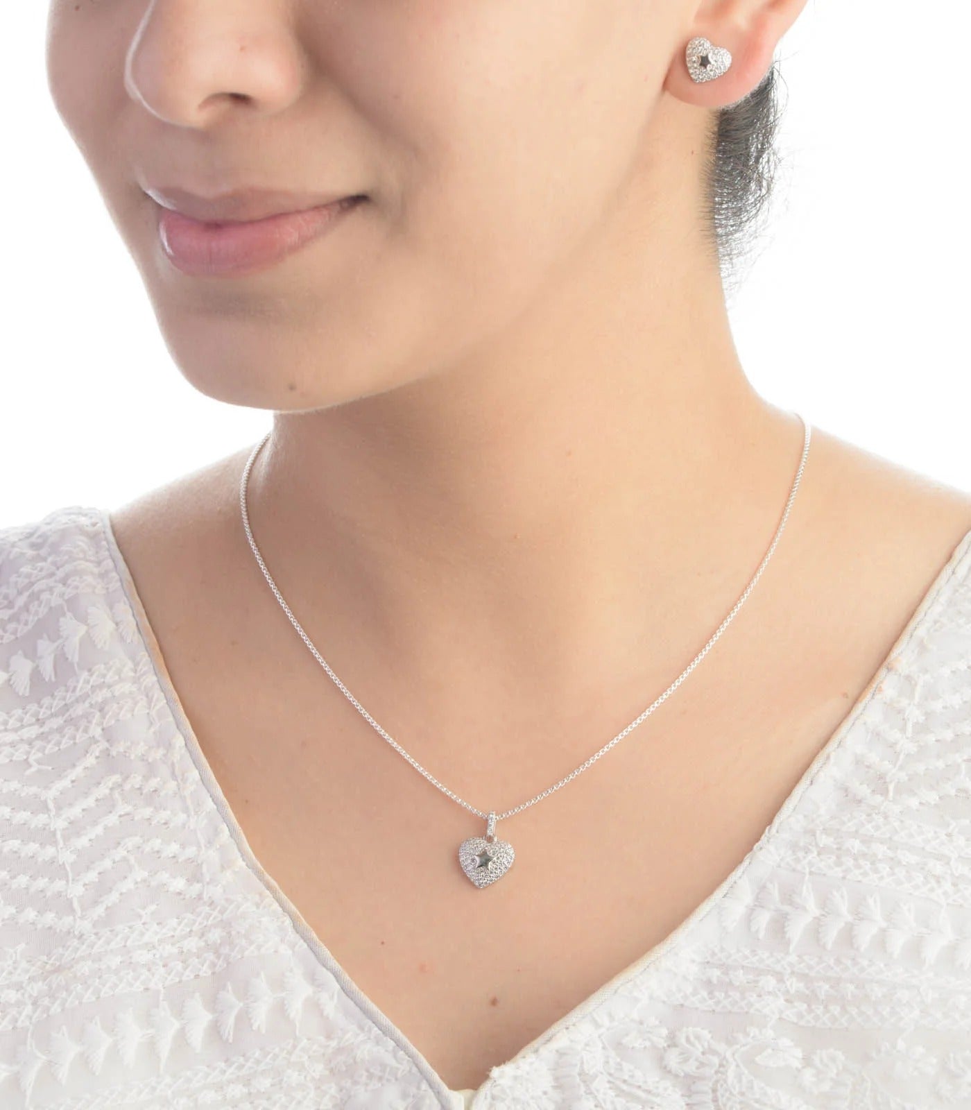 Twinkle Heart Pendant & Earring Set