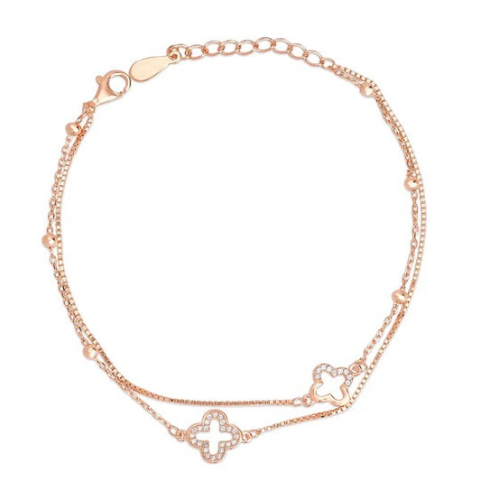 Charming Rose Gold Plated 925 Silver Bracelet