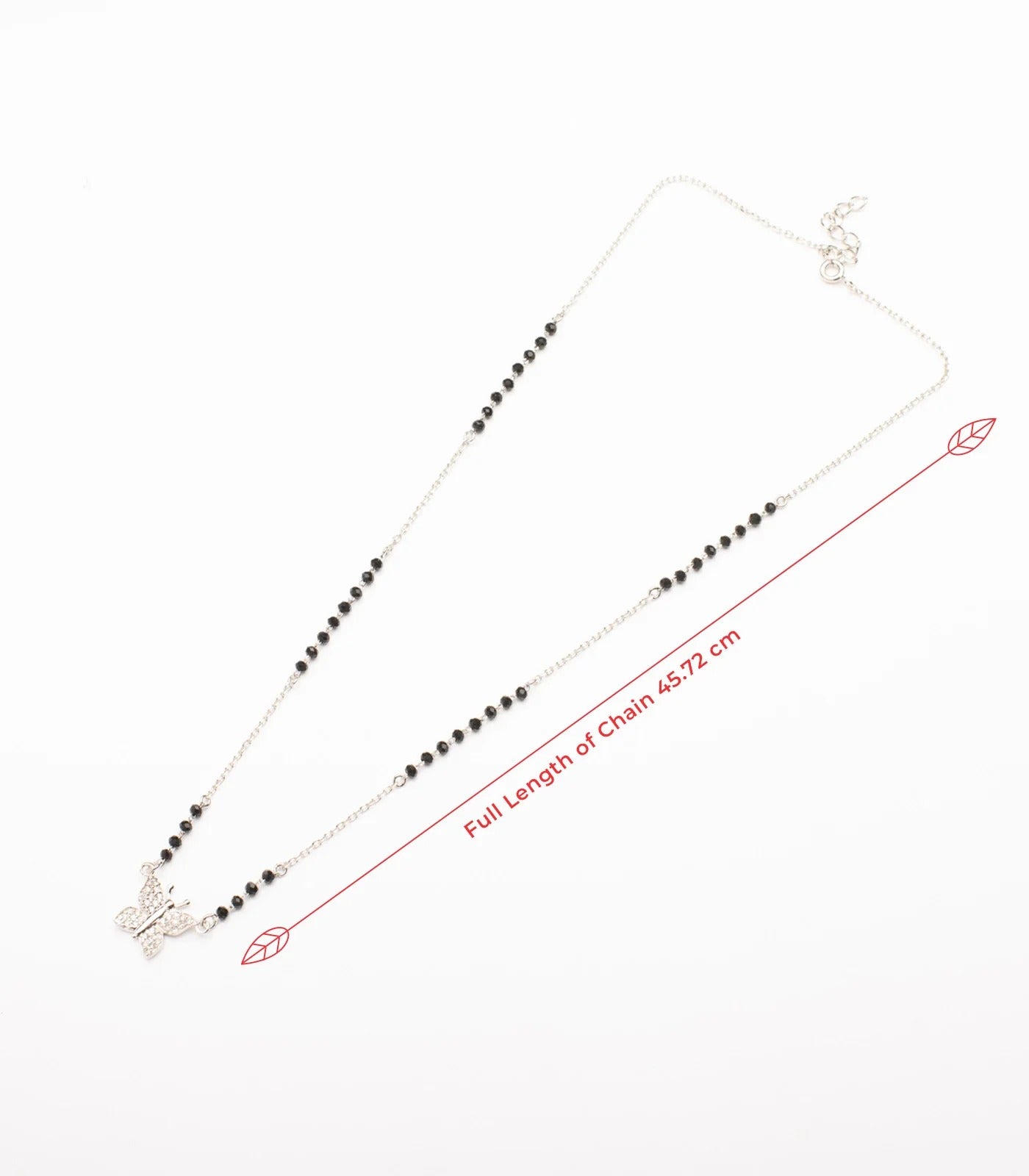 925 Silver Butterfly Mangalsutra with Black Beads – Elegant Daily Wear