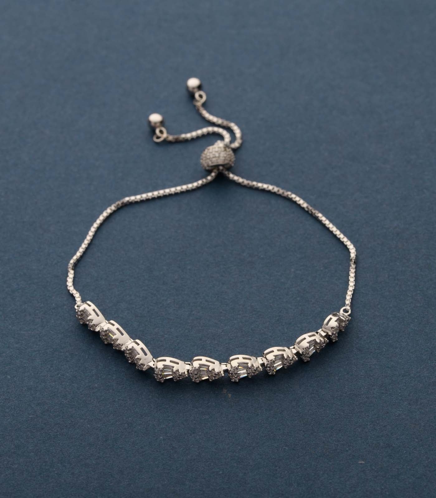 Dazzling Teardrop 925 Silver Bracelet