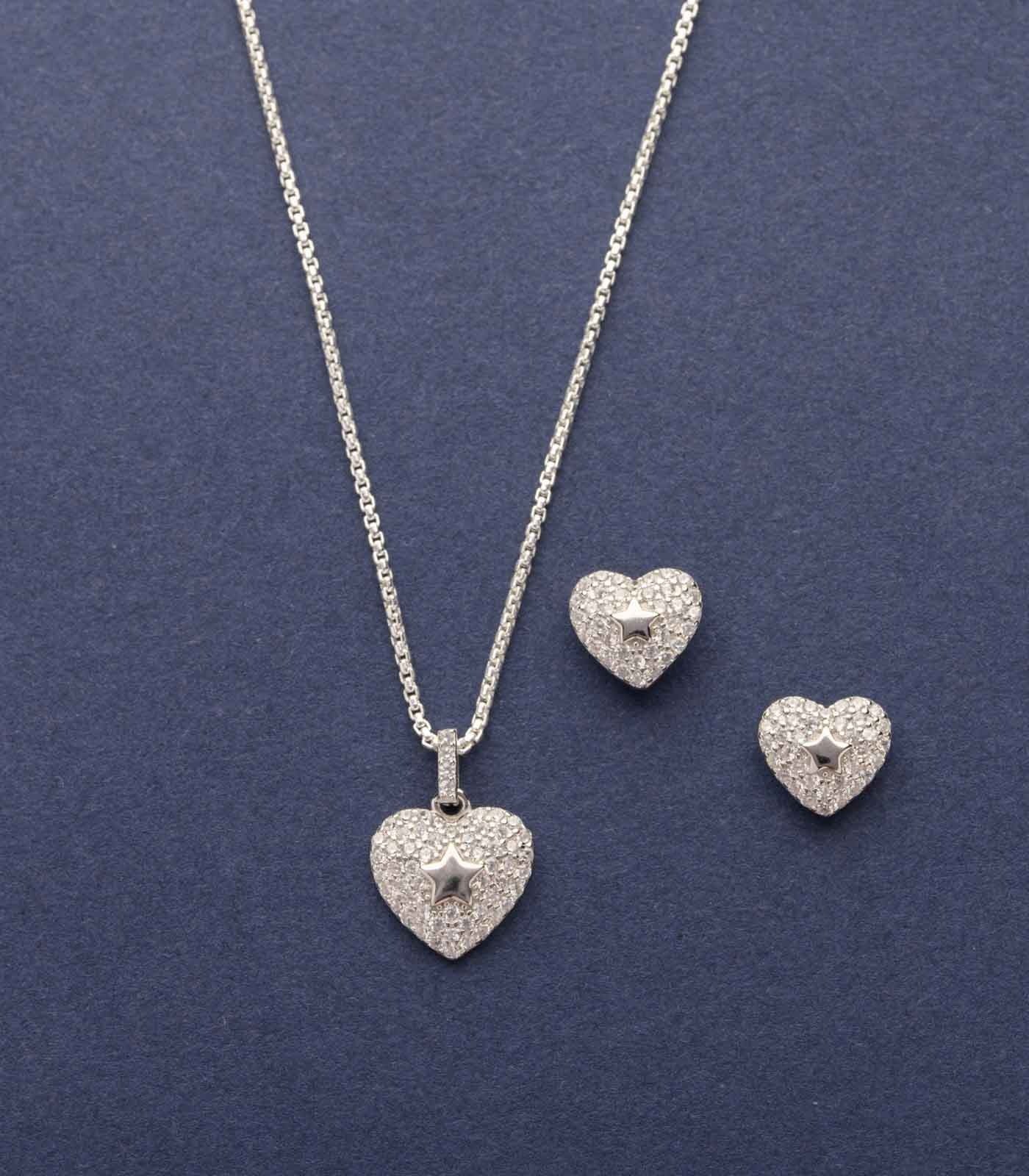 Twinkle Heart Pendant & Earring Set