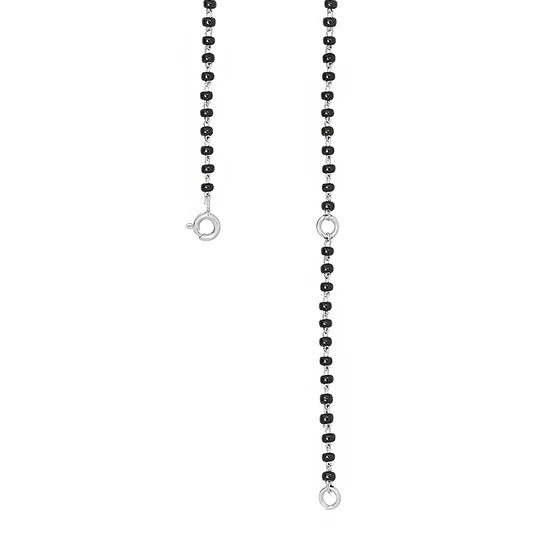 Elegant Diamond-Simulated Mangalsutra with Black Beads