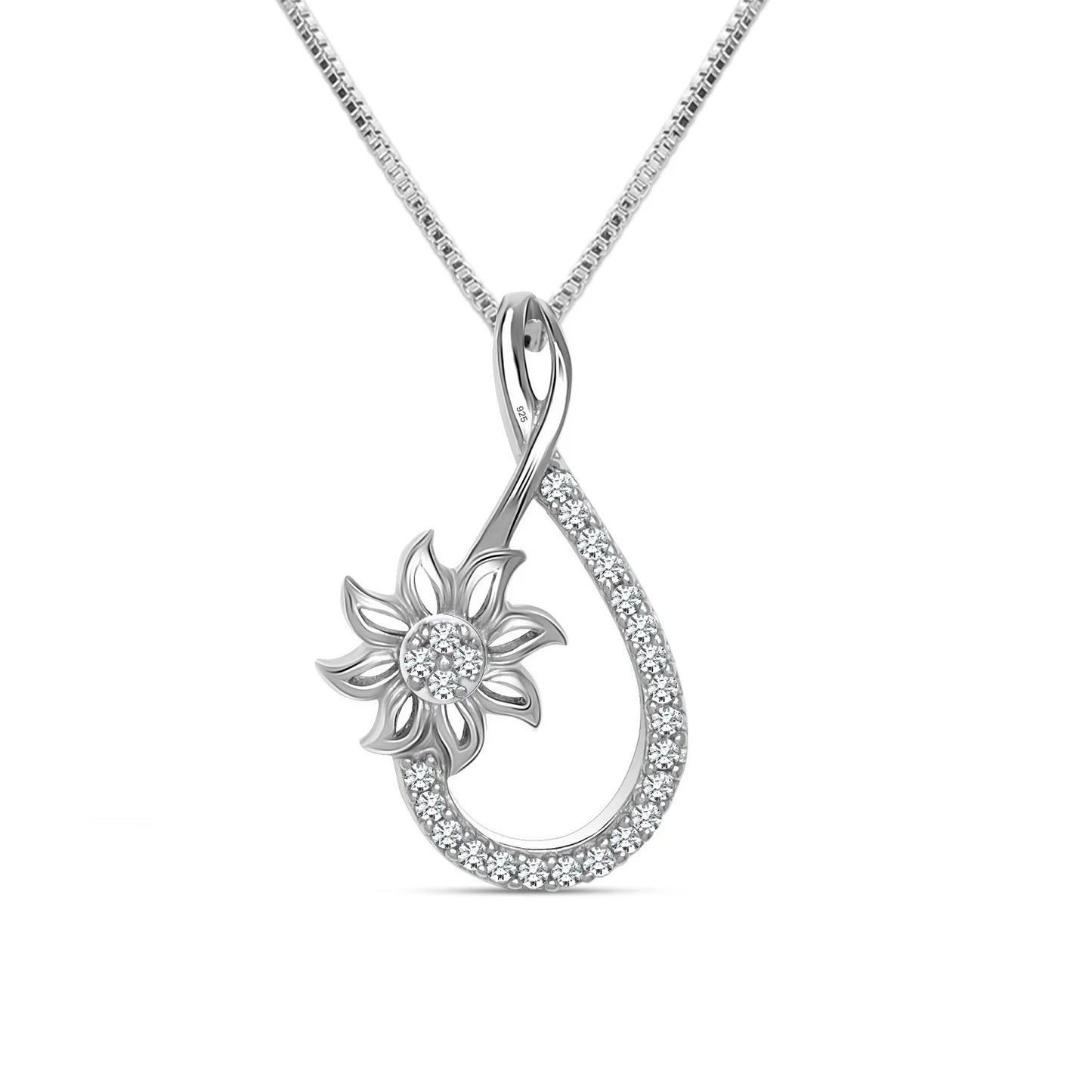 "Noor Phool" 925 Silver pendant with chain For Woman and girls