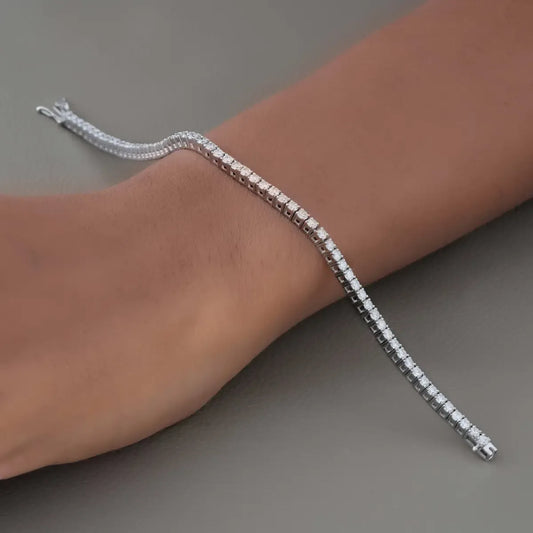 Classic Diamond Tennis 925 Silver Bracelet