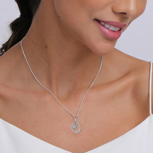 "Noor Phool" 925 Silver pendant with chain For Woman and girls