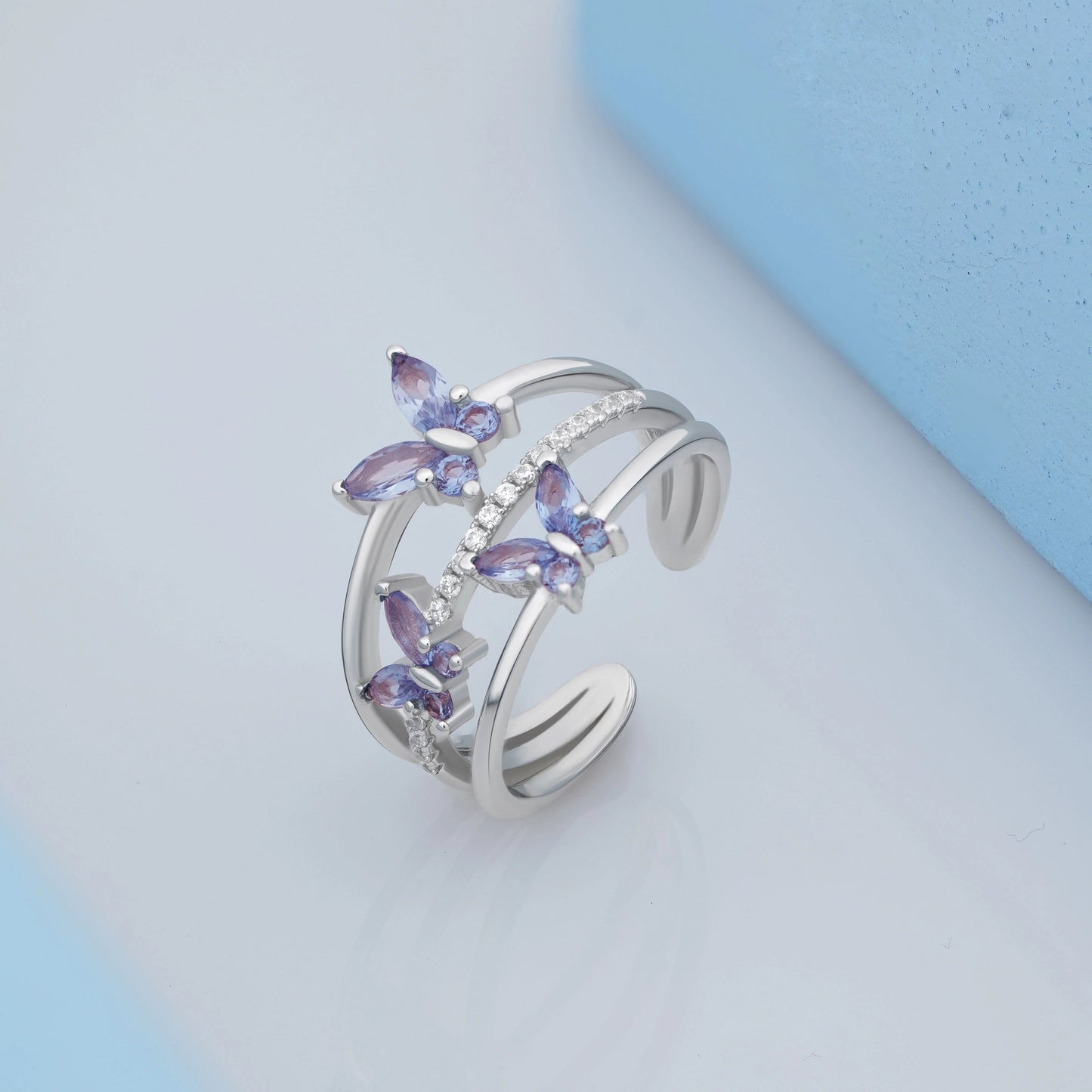 Butterflys 925 Silver Ring for Women