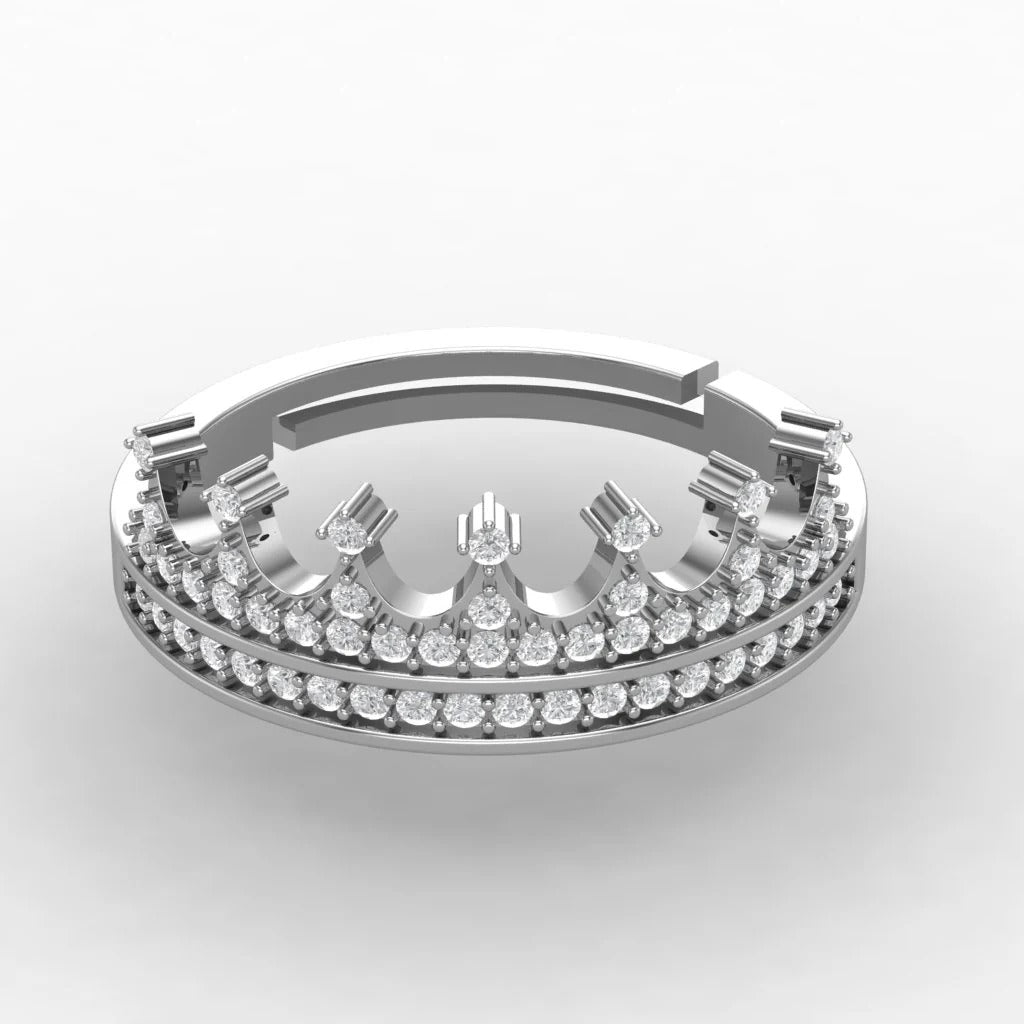 Royal Gleam 925 Silver Crown Ring For Girls and Womens Silver ring