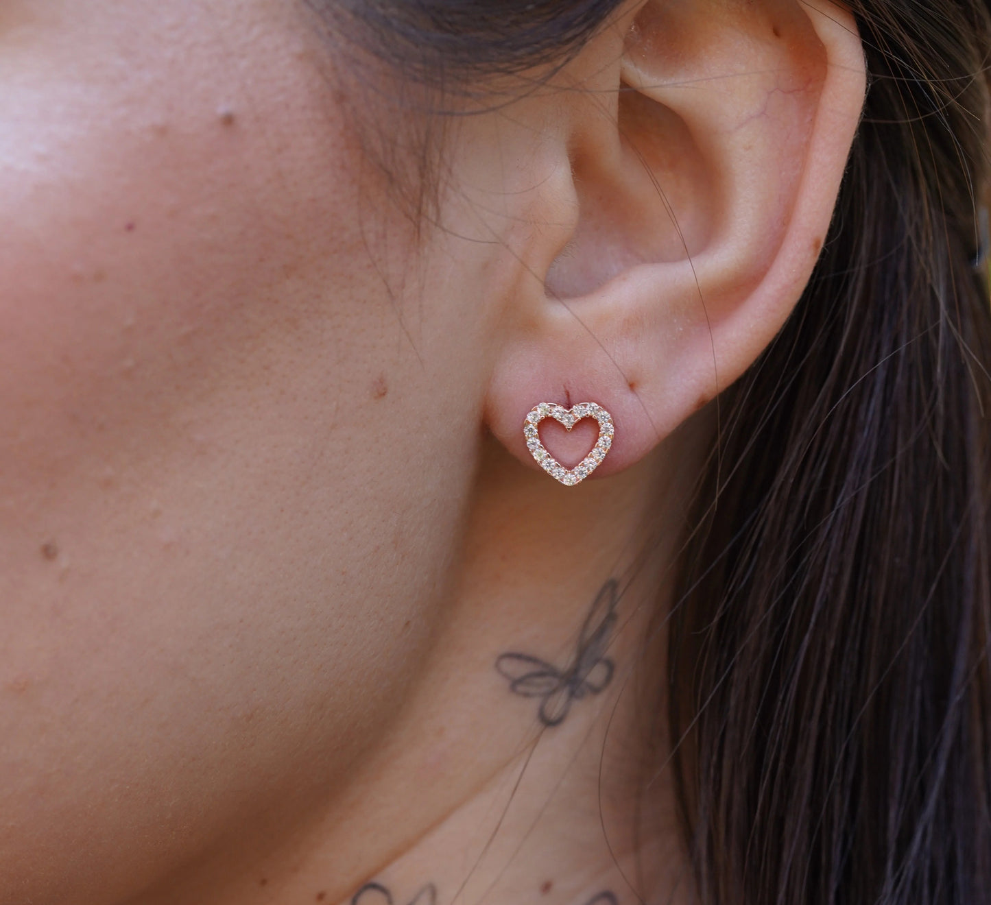 "Love's Embrace" Diamond Heart 925 Silver Pendant Set