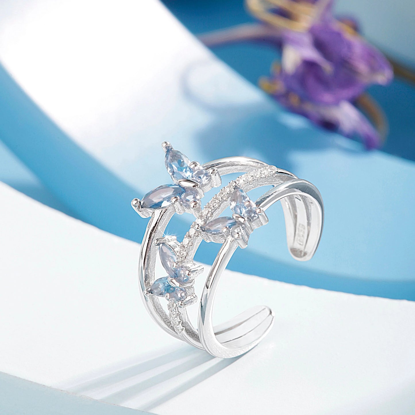 Butterflys 925 Silver Ring for Women