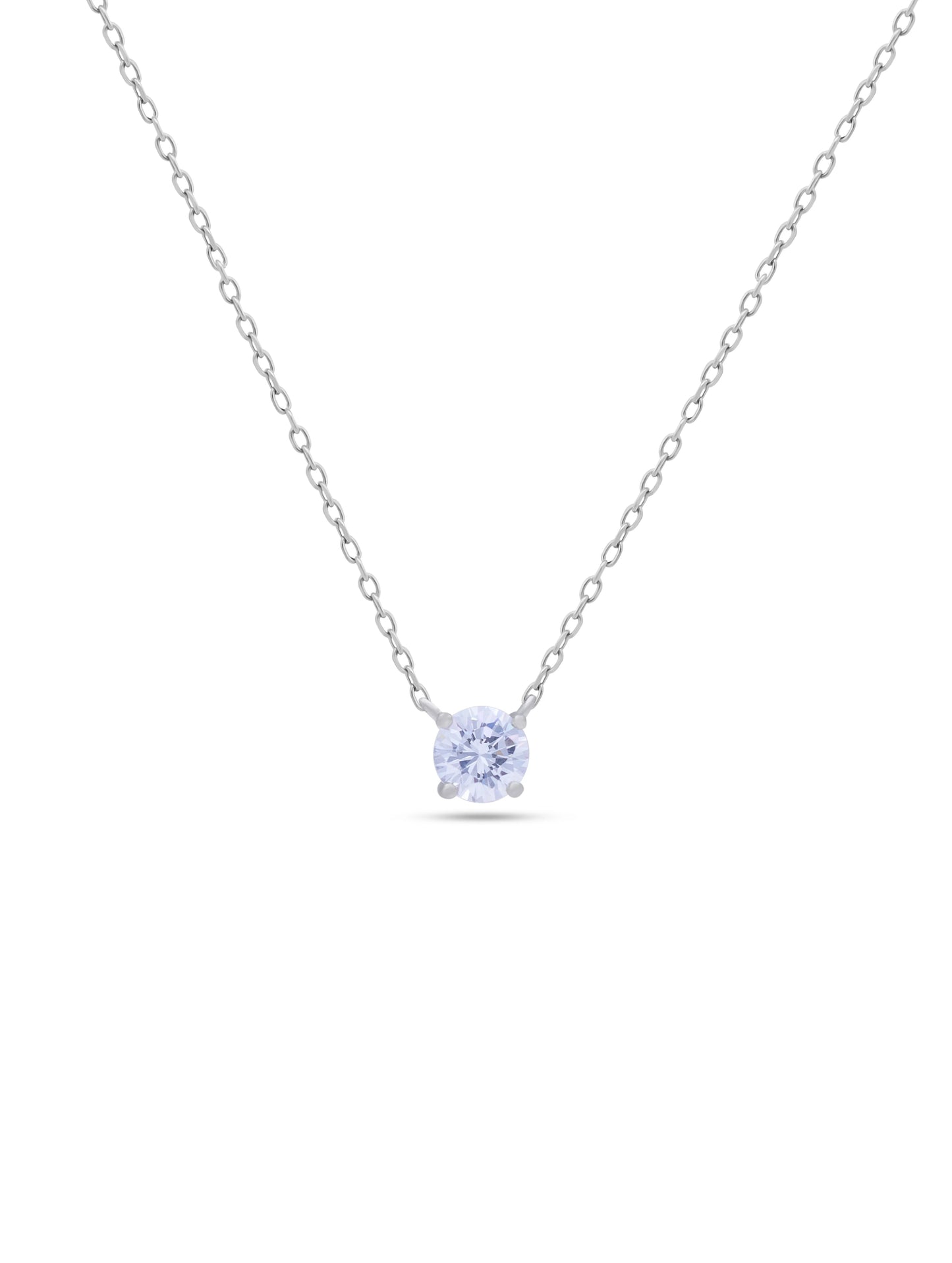 Elegant Solitaire 925 Silver Necklace for weomens