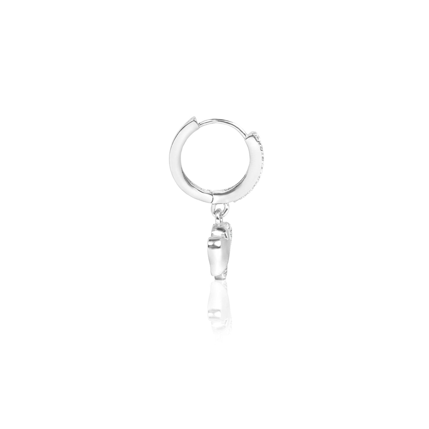 Silver Intertwined Heart Dangle Hoop 925 Silver Earrings | Romantic Gift