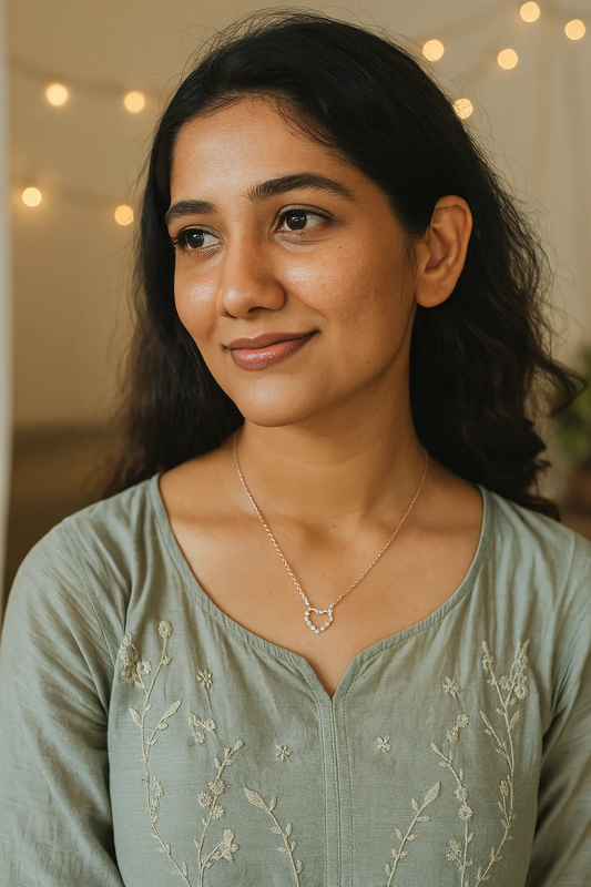 Rose Gold Heart 925 Silver Necklace|925 Pure Silver