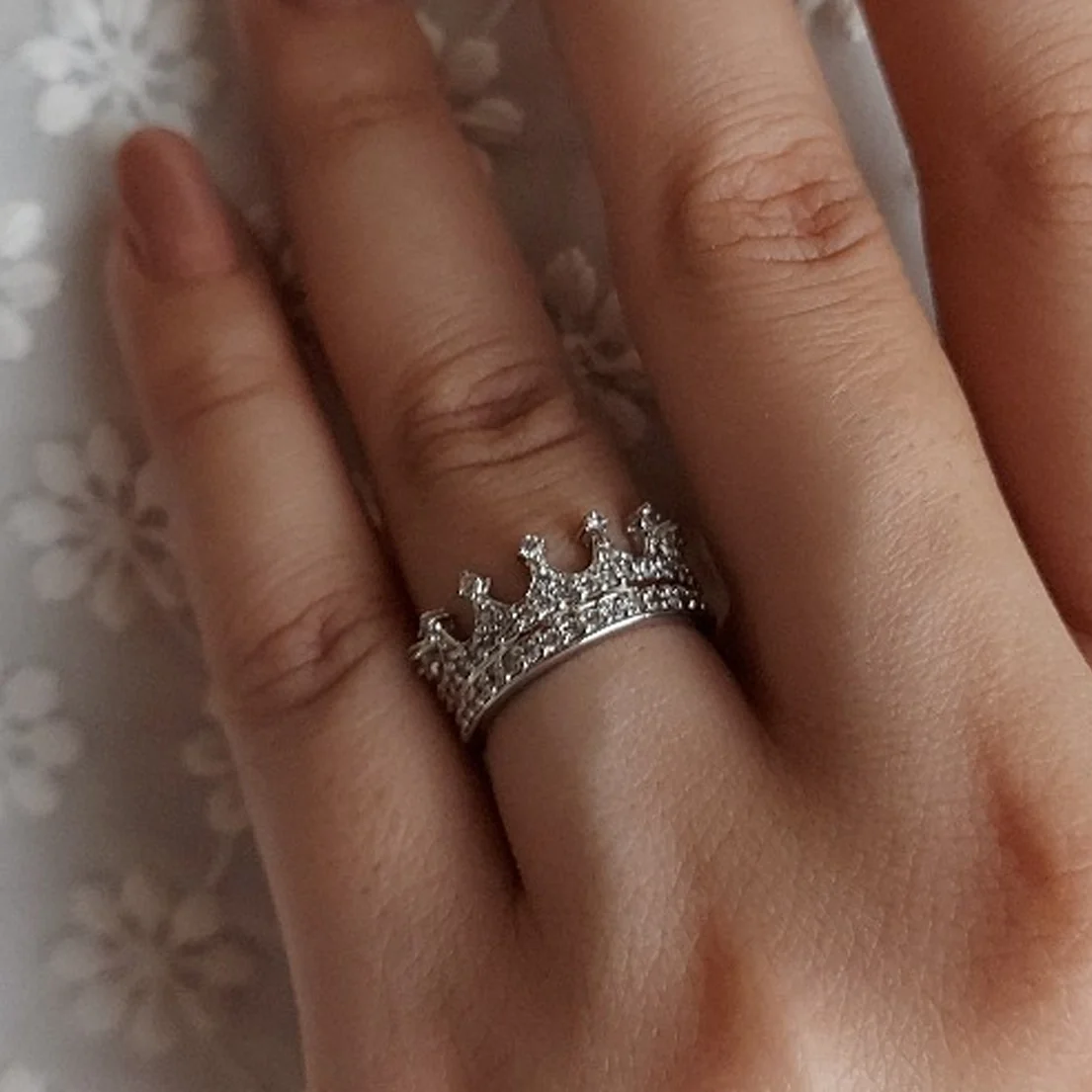 Royal Gleam 925 Silver Crown Ring For Girls and Womens Silver ring