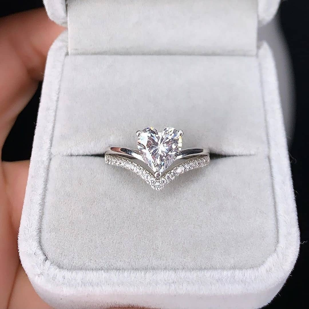 HeartGlow 925 Silver Promise Ring for Girls and Women Silver Ring