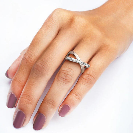 Crossroad 925 Silver finger Ring for Women