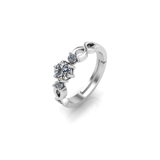 Infinity Diamond 925 Sterling Silver Ring