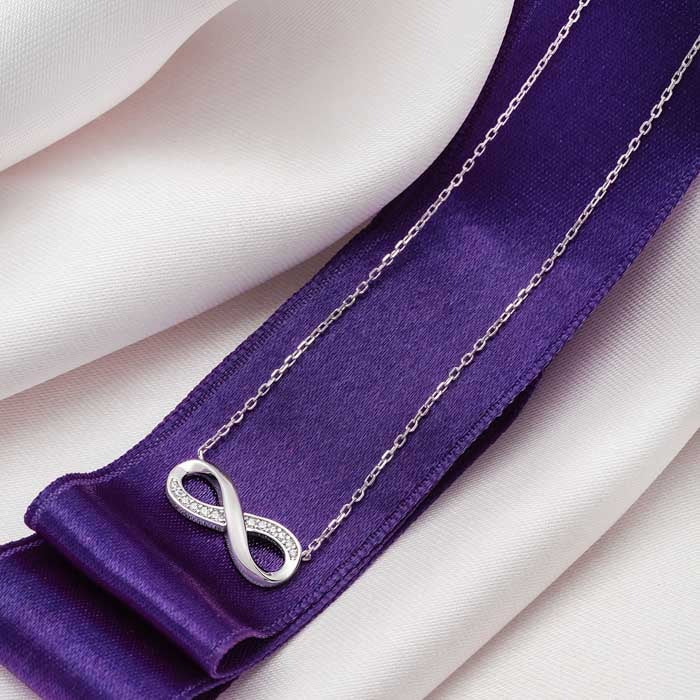 Infinity Glow 925 Silver Necklace fo women