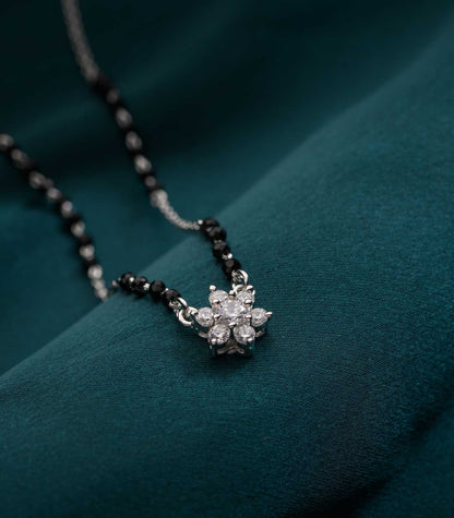 Floral Cluster 925 Silver Mangalsutra – Elegant Daily Wear