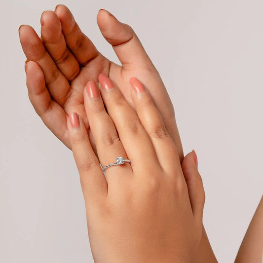 Tiny Solitaire 925 Silver Ring for Women