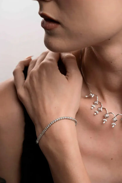 Classic Diamond Tennis 925 Silver Bracelet