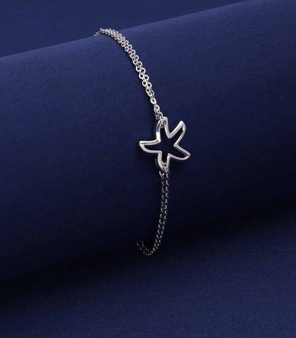 Dainty Starfish Pendant 925 Silver Bracelet