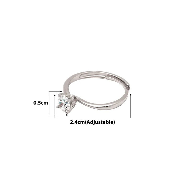 Tiny Solitaire 925 Silver Ring for Women
