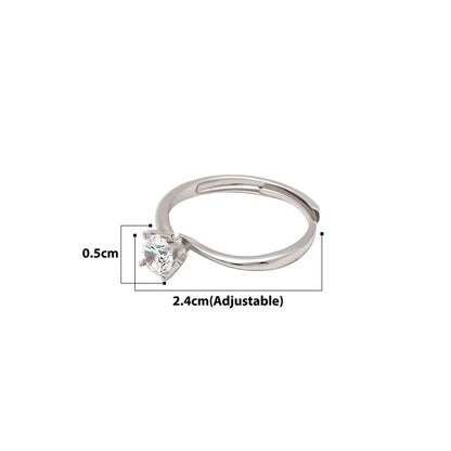 Tiny Solitaire 925 Silver Ring for Women