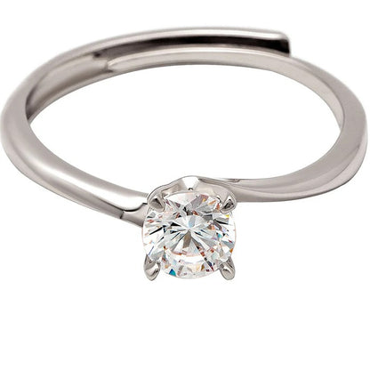 Tiny Solitaire 925 Silver Ring for Women