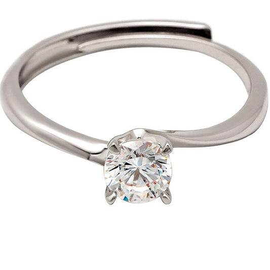 Tiny Solitaire 925 Silver Ring for Women