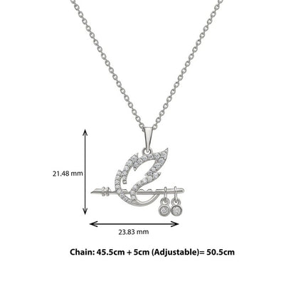 Shree Krishna Bansuri Pendant 925 Silver Necklace