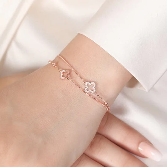 Charming Rose Gold Plated 925 Silver Bracelet