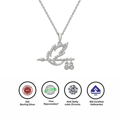 Shree Krishna Bansuri Pendant 925 Silver Necklace