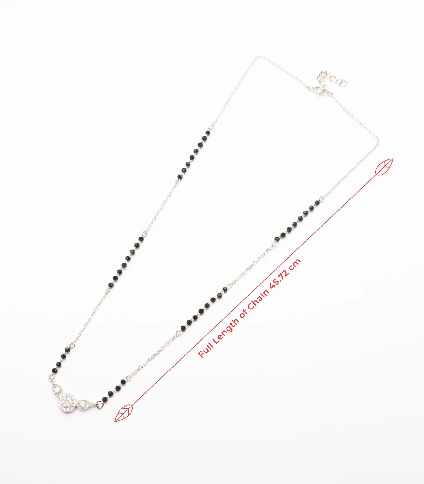 Heart Pendant 925 Silver Mangalsutra with Black Beads – Romantic Daily Wear