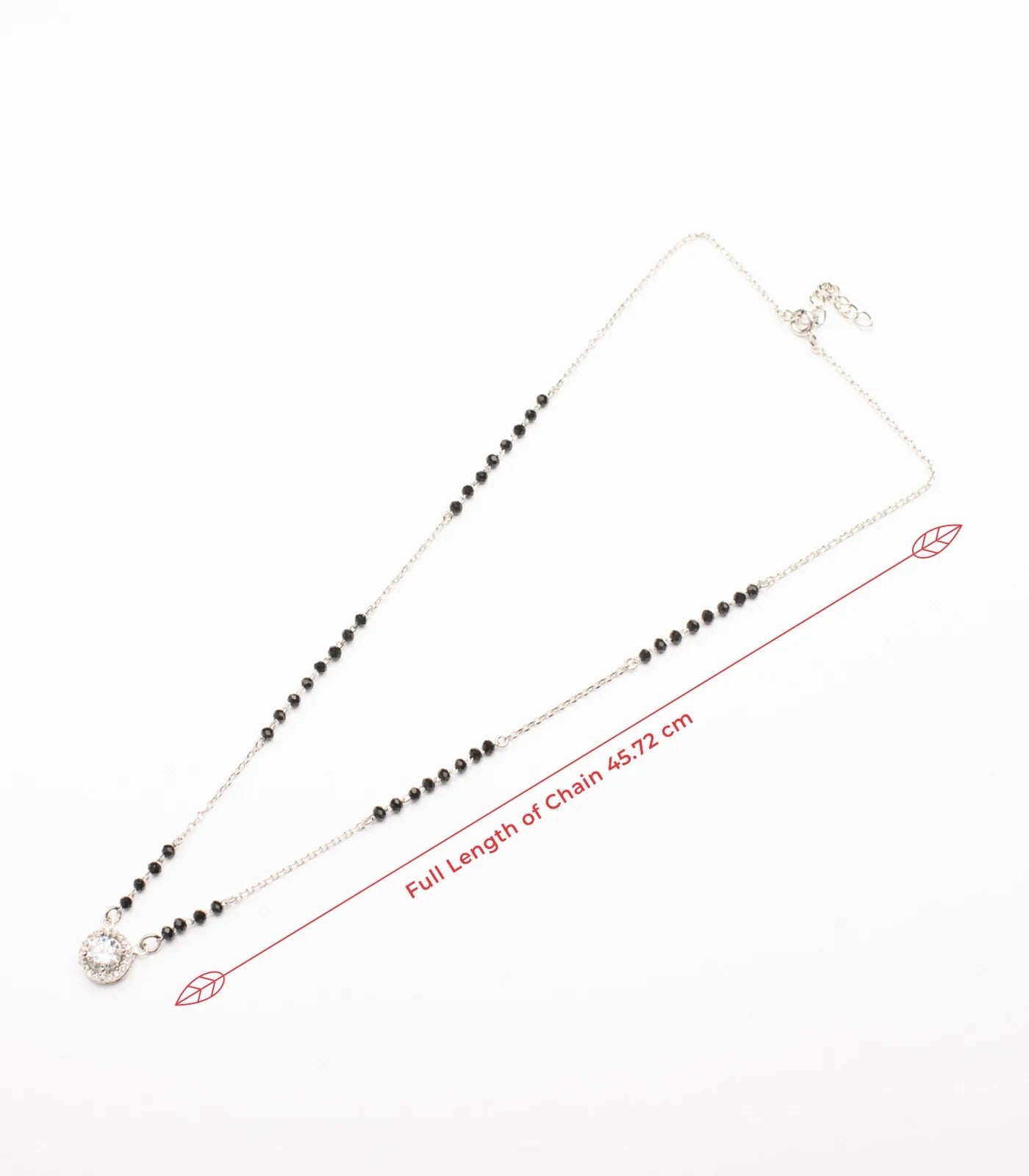 Round Solitaire 925 Silver Mangalsutra with Black Beads – Elegant Daily Wear