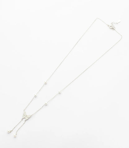 Fluttering Elegance – Pearl Butterfly 925 Silver Necklace