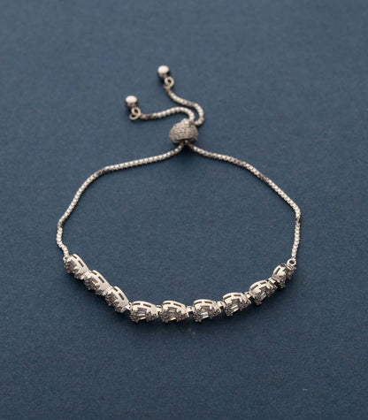 Dazzling Teardrop 925 Silver Bracelet