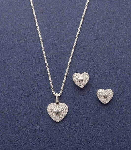 Twinkle Heart Pendant & Earring Set