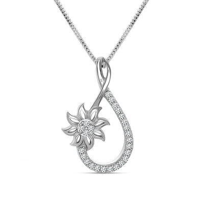 "Noor Phool" 925 Silver pendant with chain For Woman and girls
