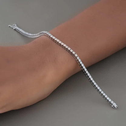 Classic Diamond Tennis 925 Silver Bracelet