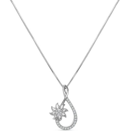 "Noor Phool" 925 Silver pendant with chain For Woman and girls