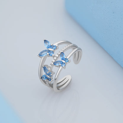 Butterflys 925 Silver Ring for Women