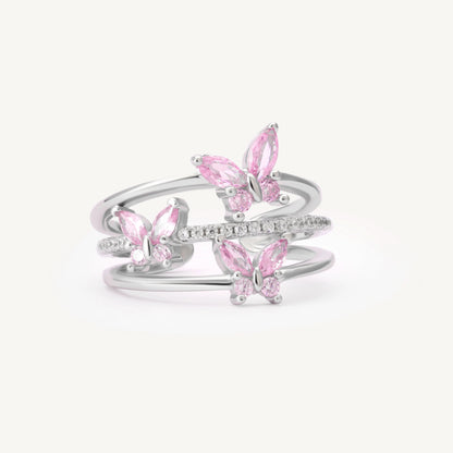 Butterflys 925 Silver Ring for Women