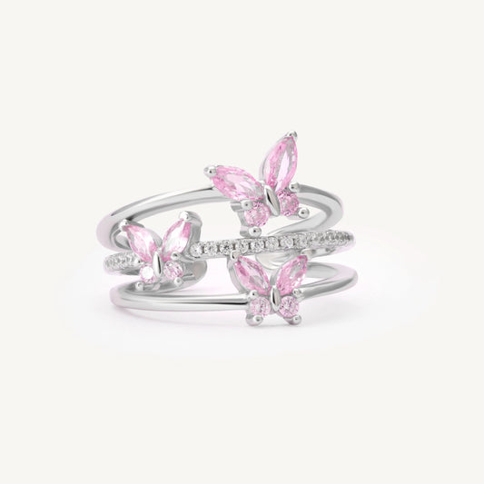 Butterflys 925 Silver Ring for Women