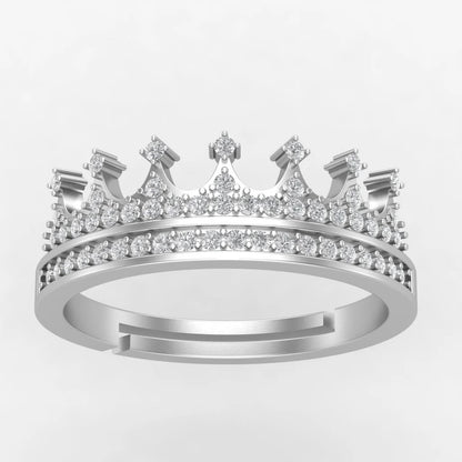 Royal Gleam 925 Silver Crown Ring For Girls and Womens Silver ring