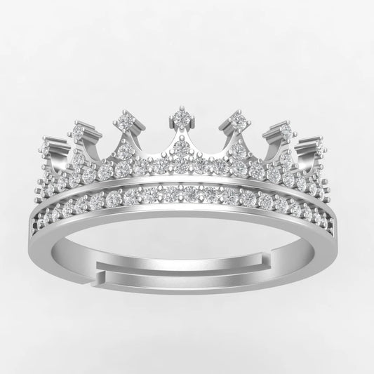 Royal Gleam 925 Silver Crown Ring For Girls and Womens Silver ring