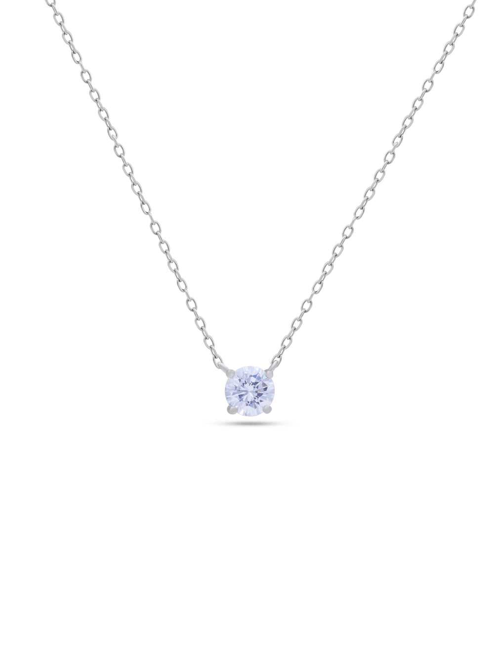 Elegant Solitaire 925 Silver Necklace for weomens